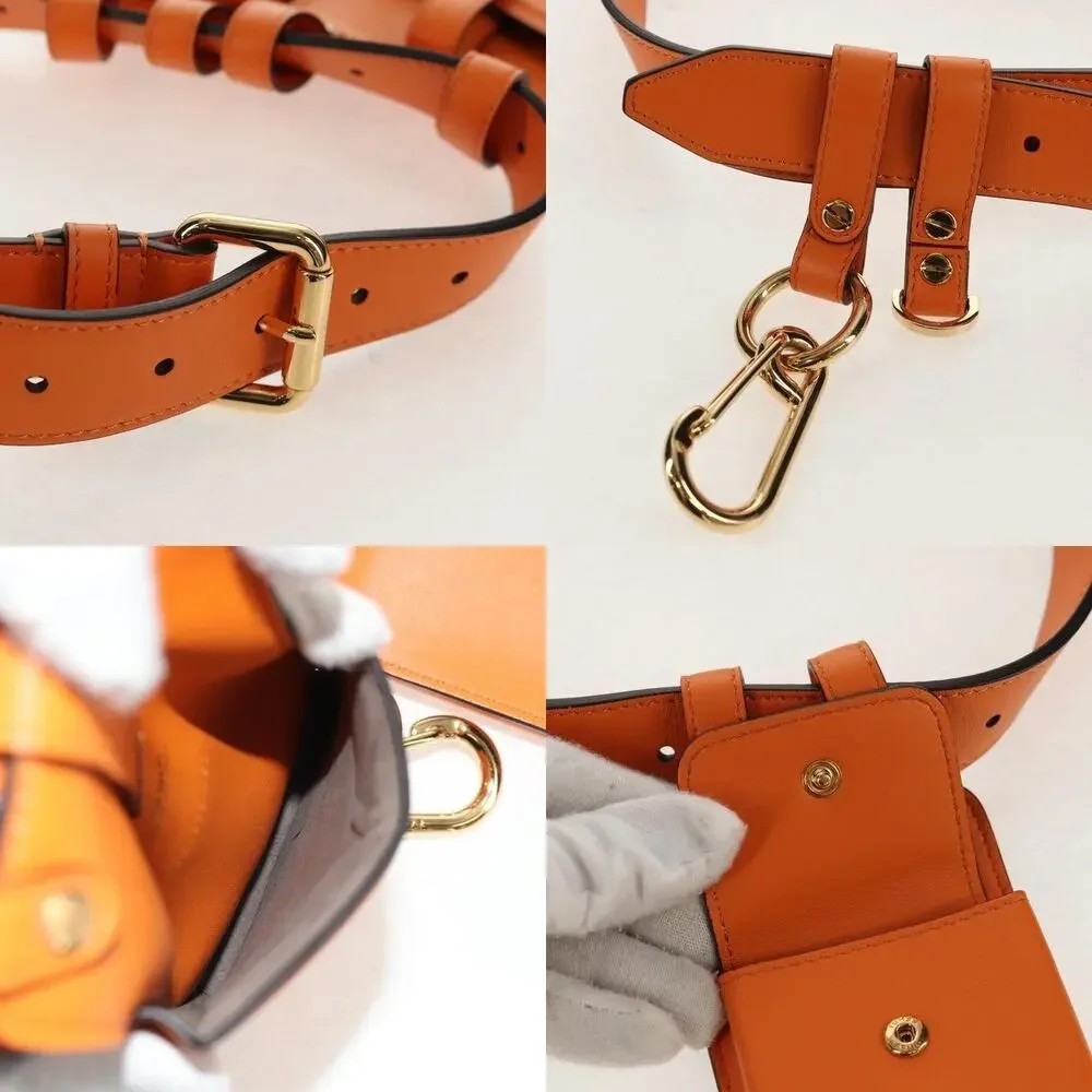 Fendi Leather Multi Accessory Belt Orange